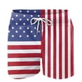 thumbnail image 5 of FRSASU Mens American Flag Shorts 4th of July Summer Beach Trunks Patriotic USA Short Pants with Pockets Multicolor, 5 of 5