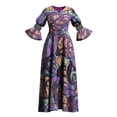 thumbnail image 3 of BintaRealwax African Dresses for Women Traditional Kente Clothes Long Sleeves Dashiki Dress for Church Party, 3 of 3