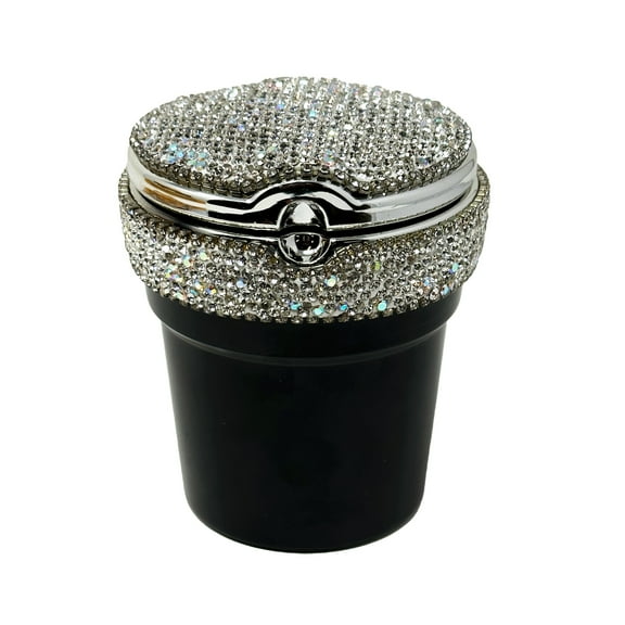 TrexNYC Car Ashtray Exclusive Bling with Blue LED Light and Portable Ashtray Design - Ideal for Car, Home, and Office.