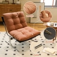 thumbnail image 2 of CQSXDA Leather Armchair In  With Metal Legs, Soft Padded Accent Chair For Living Room And Office Use，Brown, 2 of 11