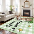thumbnail image 3 of Groundhog Day 6'x9' Area Rug for Living Room, Green Plaid Spring Botanical Star Yellow Non-Slip Floor Mat Rugs for Bedroom Dining Room, Indoor Large Carpet for Classroom, Nursery Rugs for Playroom, 3 of 9