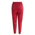 thumbnail image 4 of Wovilon Women's Faux Leather Pants Drawstring Elastic High Waist Joggers Casual Loose Trousers with Pockets, 4 of 5