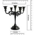 thumbnail image 3 of ThrottleT- 5 Arm Candelabra Taper Candle Holders Decorations Indoor Kitchen Décor Table Candles Candlestick Candelabra Centerpiece (Black Glossy), 3 of 15