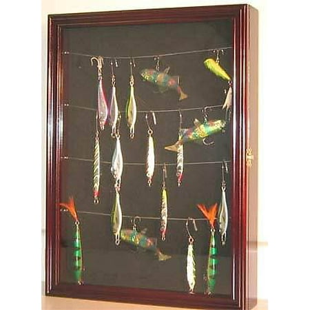 Display Case Wall Cabinet Shadow Box for Fishing Lures Baits Display,