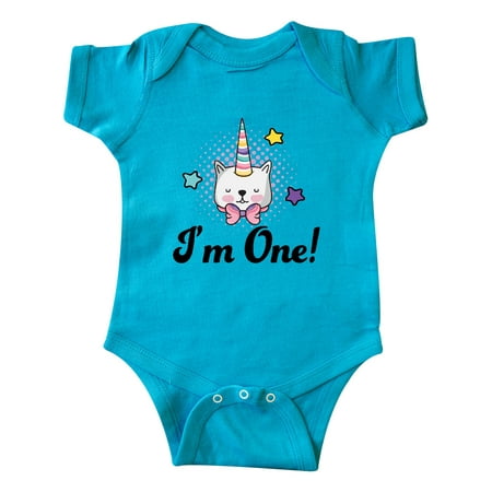 

Inktastic First Birthday Unicorn Cat 1 Year Old Gift Baby Girl Bodysuit