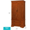 thumbnail image 3 of Glory Furniture Louis Phillipe 2 Drawers Bedroom Armoire in Oak, 3 of 3