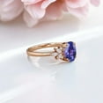 thumbnail image 4 of SHREENATHJEWELRY 8x6MM / 1.5CT Oval Shape Tanzanite Engagement Ring CZ Diamond Cluster Wedding Jewelry Rose Gold Plated Promise Ring Personalized Gift For Her, 4 of 5