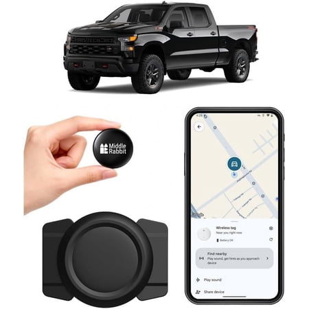 Magnetic Car Tracker ?Android Only? Vehicle Tracking Tag, Android GPS Locator Tag Compatible with Google Find My Device, No Subscription, Hidden Tracker for Car & Motorcycle