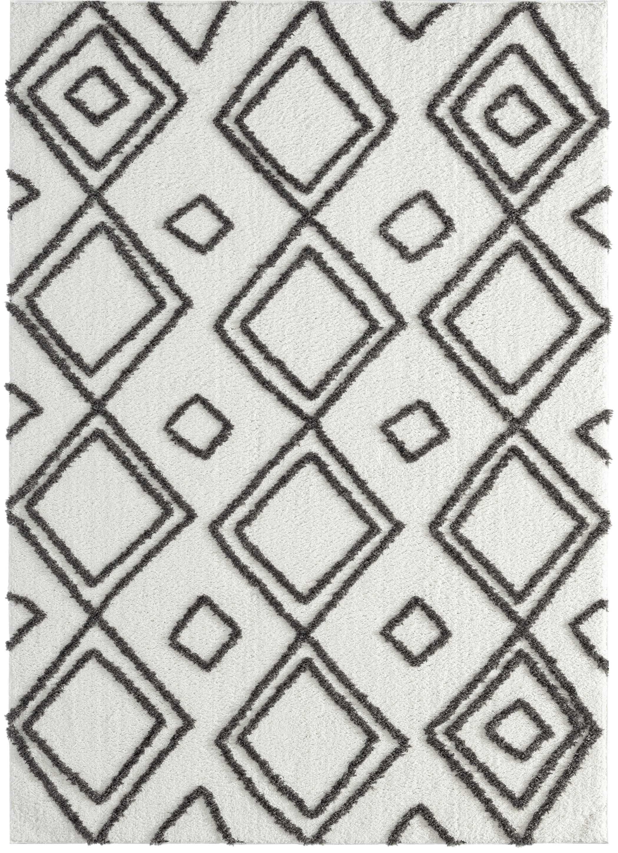 United Weavers Queensland Kahlil Geometric Shag Area Rug, Charcoal Grey, 12'6" X 15'