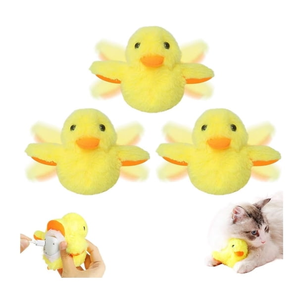 YZhouD - Pato aleteador recargable para gatos, 2024 nuevo juguete para gatos con forma de pato aleteador, juguete de peluche para gatitos activado por tacto, juguetes interactivos para hacer