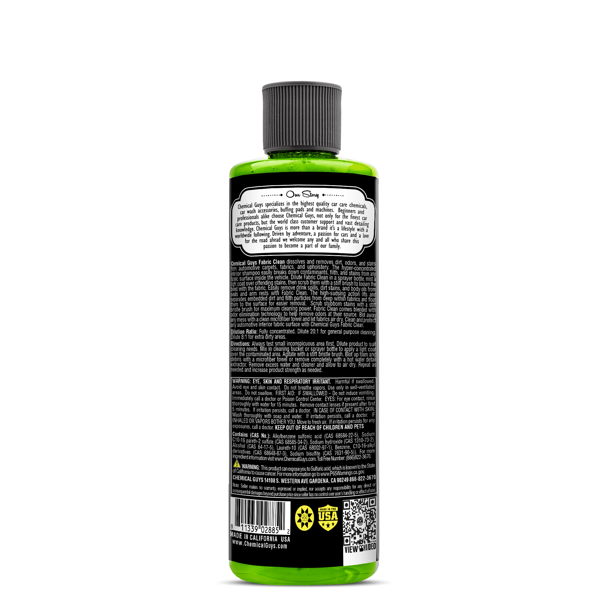 Chemical Guys Foaming Citrus Fabric Clean Carpet And Upholstery Shampoo And Odor Eliminator (16 Fl. Oz.) (CS 12)