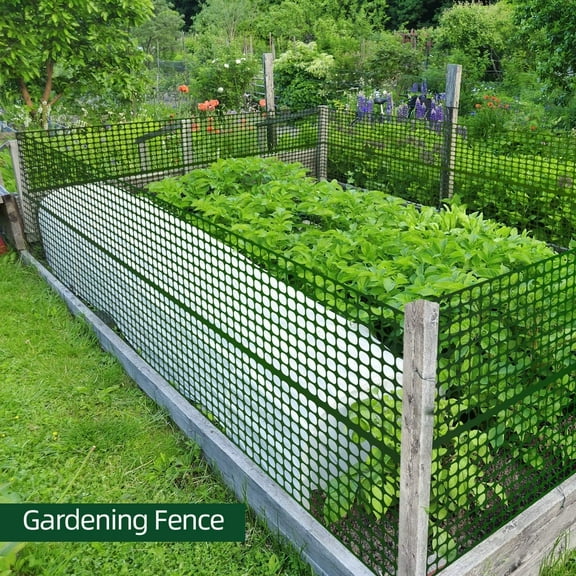 Heavy Duty Plastic Garden Fence Animal Barrier, 4x100 FT Reusable Netting Safety Fences with Zip Ties