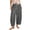 Gray, variant on Women's Pants All Season loose fit wide leg elastic waist drawstring waist solid color with pockets casual Gray M