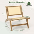 thumbnail image 3 of Costway 2 PCS Mid Century Modern Teak Wooden Chair with Handwoven Rattan Seat & Backrest, 3 of 9