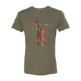 thumbnail image 2 of Trippy Colorful Buck Head Rainbow Hunting Deer Mosaic Animal Lover Mens Premium Tri Blend T-Shirt, Military Green, Medium, 2 of 3