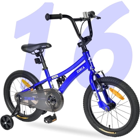 VCITN Kids Bike 16 Inch Children Bicycle BMX Handlebar Bicycle Steel Frame Single Speed wiith Training Wheels Included for Boys Age 4-10 Years,Multiple Colors Blue