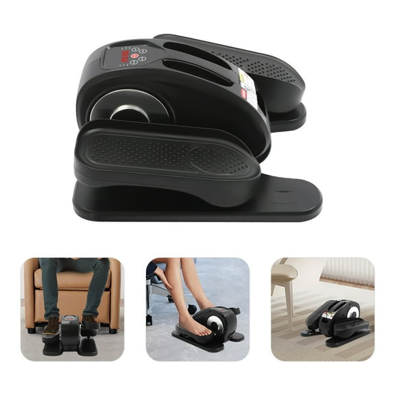 DENEST Mini Under Desk Elliptical Machine Elliptical Trainer Black & Sliver W/ Remote