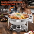 thumbnail image 5 of EVGTTI 8 Pack 5QT Chafing Dish for Buffet, Round Stainless Steel Chafing Dish for Parties, Events, Weddings, 5 of 6