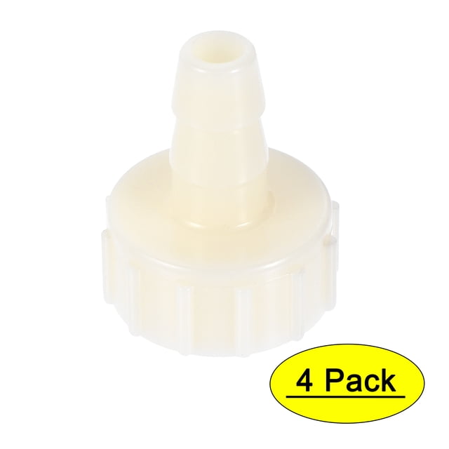 Conectores de manguera de espiga ABS, 8mm de espiga x rosca hembra G1/2, Blanco 4Pcs