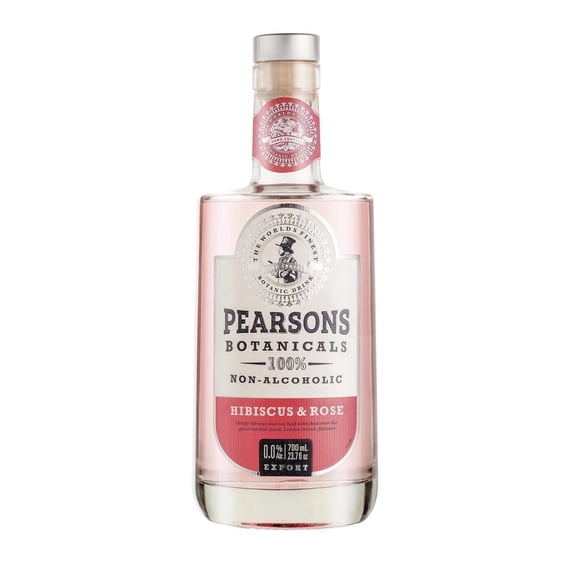 Pearsons Botanicals Non Alcoholic Gin, Hibiscus and Rose, 700 ml, Imported by Think Distributors