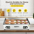 thumbnail image 4 of Commercial Electric Countertop Griddle,3000W Flat Top Grill Hot Plate BBQ,Adjustable Thermostatic Control 122°F-572°F,Stainless Steel Restaurant Grill with 2 Shovels and 2 Brushes for Kitchen, 4 of 8