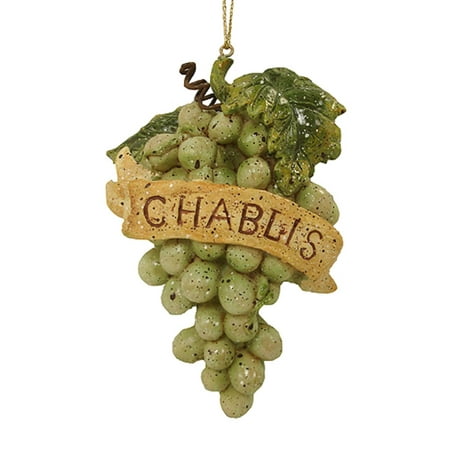 Kurt Adler 4" Vintage Tuscan Chablis Wine Grapes Cluster Christmas Ornament - Green/Brown