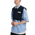 thumbnail image 3 of Camiseta de manga corta para hombre, camisas informales holgadas 2 en 1 de dos piezas falsas de gran tamaño a la moda con chaleco, 3 of 8