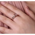 thumbnail image 5 of 2.25 Carat 6mm Princess Cut Morganite and Diamond Moissanite Bridal Wedding Ring Set Bestselling Design with 18k Gold Plating, 5 of 5