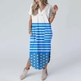 thumbnail image 2 of Vestido de Manga Corta para las Mujeres, Vestido Casual de Cuello en V de Bolsillo de Impresión de Moda Sexy Hecho de Poliéster Ligero para el Verano, Vestido de Verano para las Mujeres, 2 of 5