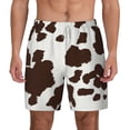 thumbnail image 3 of Uemuo Brown Cow Pattern Mens Swim Trunks Quick Dry Board Shorts with Mesh Lining, Stretch Beach Shorts Quick Dry No-Chafing Board Shorts-XX-Large, 3 of 9