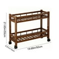 thumbnail image 3 of SHIMELE Mobile Storage Rack on Wheels, Portable Floor Standing Cabinet, Two-Tier Solid Wood Bookshelf, Space-Saving Organizer for Kitchen and Bedroom, 3 of 9
