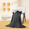 thumbnail image 2 of JUSTLET Heated Blanket Full, 72"x84" Double-sided Flannel Electric Blanket, 9 Heat Levels & 2-10 Hours Auto shut-off, over-heat protection, machine washable,Dark Grey, 2 of 7