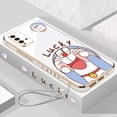 thumbnail image 2 of OnePlus 9 8 Pro Nord 2 5G 8T Lucky Doraemon Lisa plating square edge shell Exquisita Cubierta De Concha Blanda, 2 of 4