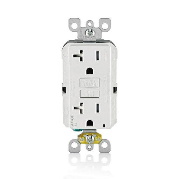 Leviton 3018152 20A 125V 5-20R Tamper Resistant AFC & GFCI Dual Function Outlet, White