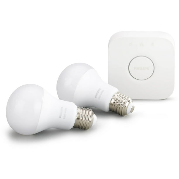 Philips Hue A19 LED Dimmable Smart Wireless Lighting Starter Kit