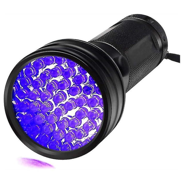 Linterna ultravioleta, detector de antorcha ultravioleta de 51 ledes para agente de blanqueamiento fluorescente Escorpión de orina animal Verifica plata con vidrio de seguridad protegido contra rayos ultravioleta Kuyhfg Bienvenido a Kuyhfg