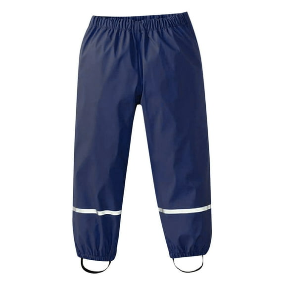 SonxaHe Rain Pants for Big Girl Boy Outdoor Rainy Day Durable Windproof Trousers with Elastic Waist for Child Blue,Size 10-12 Y