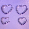 thumbnail image 6 of 925 Sterling Silver Plating Heart Hoop Earrings for Women Small Heart Big Heart Shaped Hypoallergenic Cartilage Earings for Jewelry Gifts 2 Pairs, 6 of 8