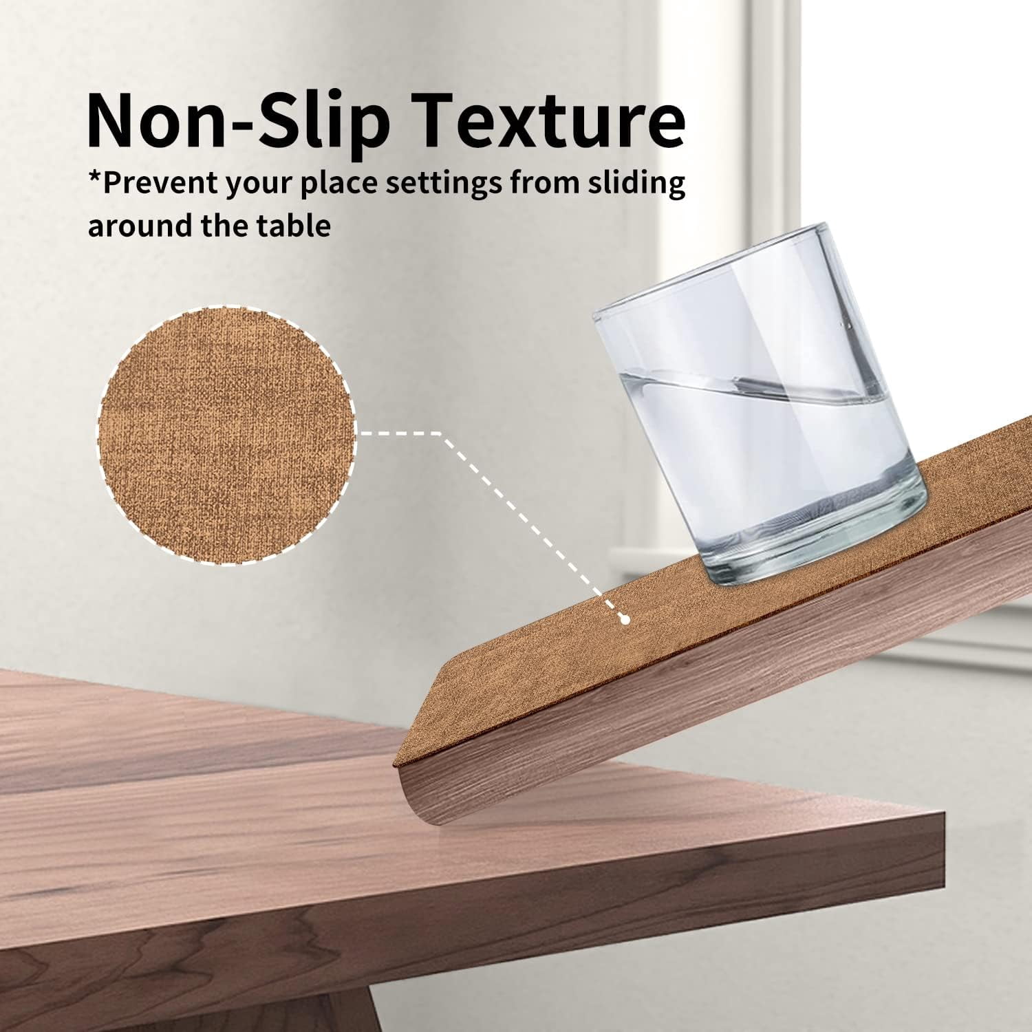 Lifestance Faux Leather Placemats Set of 6, Waterproof Heat Resistant Non Slip Dining Table Mats, 17x12 inch Rectangle Brown, Indoor Outdoor Use