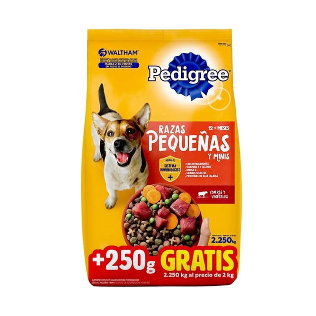 Alimento para Perro Pedigree Razas Pequeñas y Minis 12 + Meses Res y Vegetales 2.250 kg
