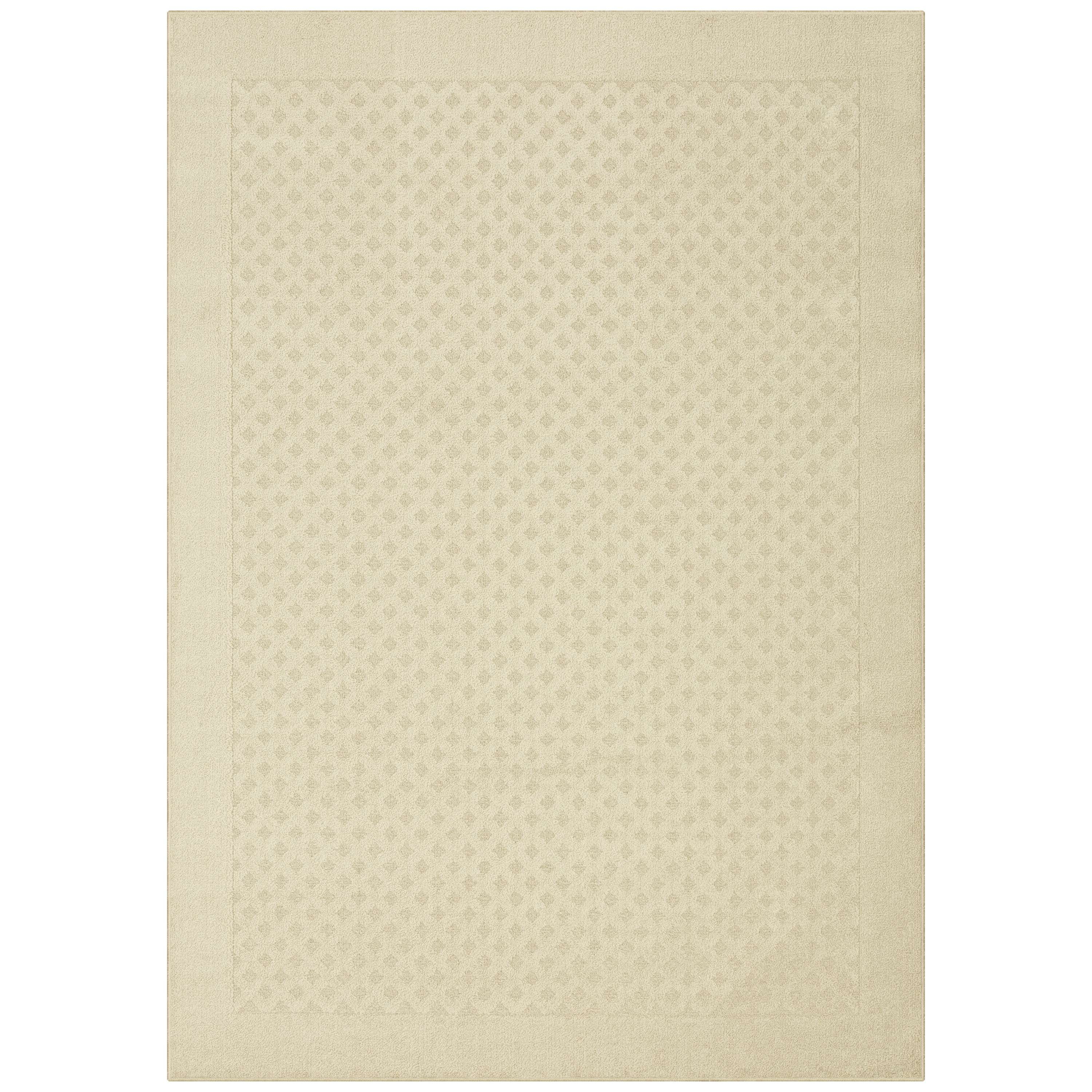 (2 pack) Mainstays Dylan Solid Diamond Traditional Beige Indoor Area Rug, 5' x 7'