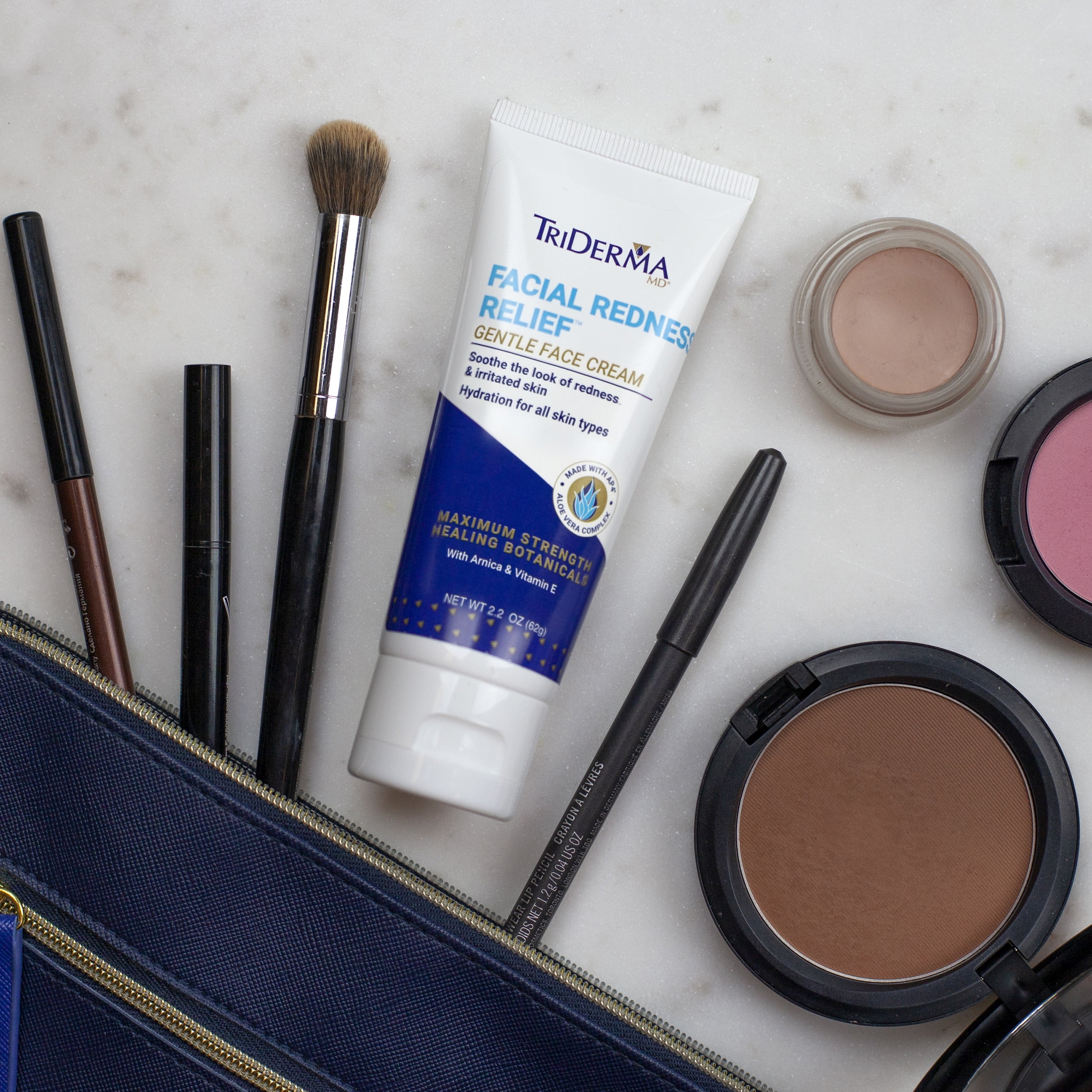 TriDerma Facial Redness Relief Cream, Soothes Sensitive Skin and