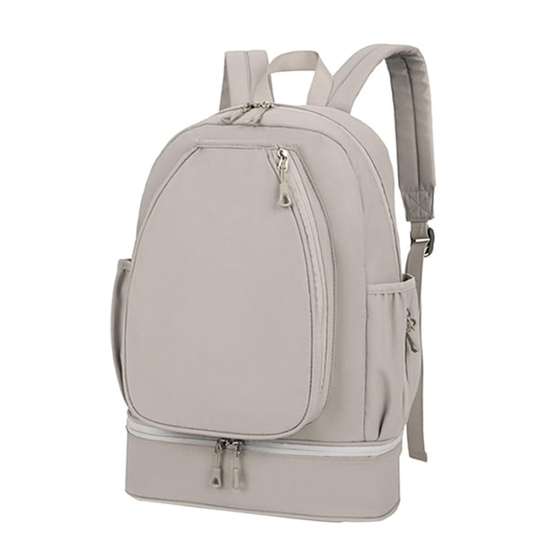 Mochila de tenis tipo duffel para portátil con capacidad para 3 raquetas y compartimento para zapatos gris