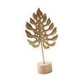 thumbnail image 2 of Escultura de hoja Figura de hoja Nórdica Moderna con base de madera Estatua de hoja de metal Hoja Estilo D, 2 of 9