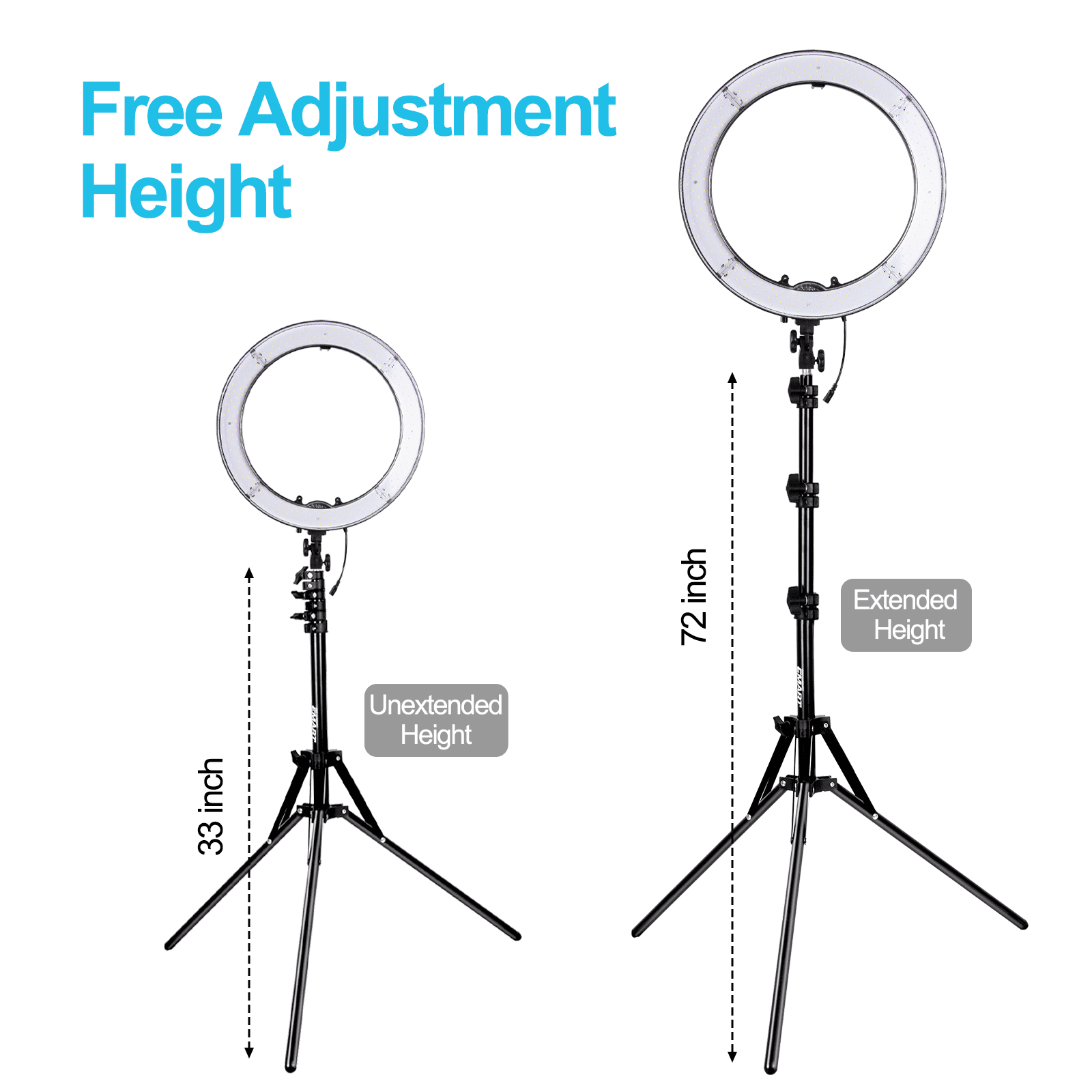 Emart 18-inch Ring Light with Stand, 65W Big Adjustable 3200-5500K LED Ringlight with Ultra-wide Lighting Area for Camera Photography, YouTube Videos, : EMART 18-inch Ring Light with Stand, 65W Big