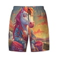 thumbnail image 4 of Lsque Mens Swim Trunks Meditating Cute Horse Pattern - Bathing Suit Compression Liner - Beach Swim Shorts Swimwear - (S-3XL) - Stretch Quick Dry -3X-Large, 4 of 9
