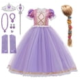 thumbnail image 5 of Disney vestido de princesa para niños, conjunto de disfraz de Rapunzel, Cenicienta, fiesta de cumpleaños, Carnaval, Navidad, ropa de lujo para niñas, 5 of 5