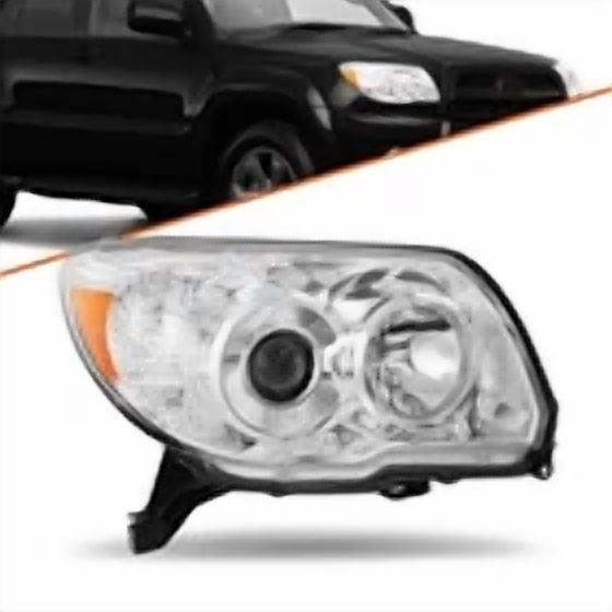 For 2006-2009 Toyota 4Runner Chrome Headlights Amber Corner Headlamps Right Side