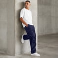 thumbnail image 4 of Men's Multi Pocket Work Pants Straight Leg Drawstring Waist Loose Fit Outdoor Hiking Breathable Cargo Trousers, 5XL, 4 of 5