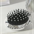 thumbnail image 4 of Ikohbadg Folding Hair Brush with Mirror, Round Mini Compact Massage Comb for Purse/Pocket, Travel Size for Girls and Women, Sliver, 4 of 9